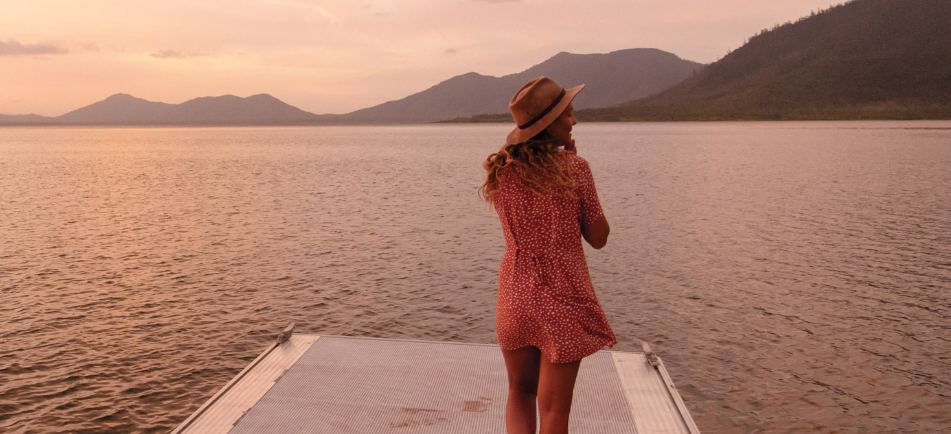 woman on jetty